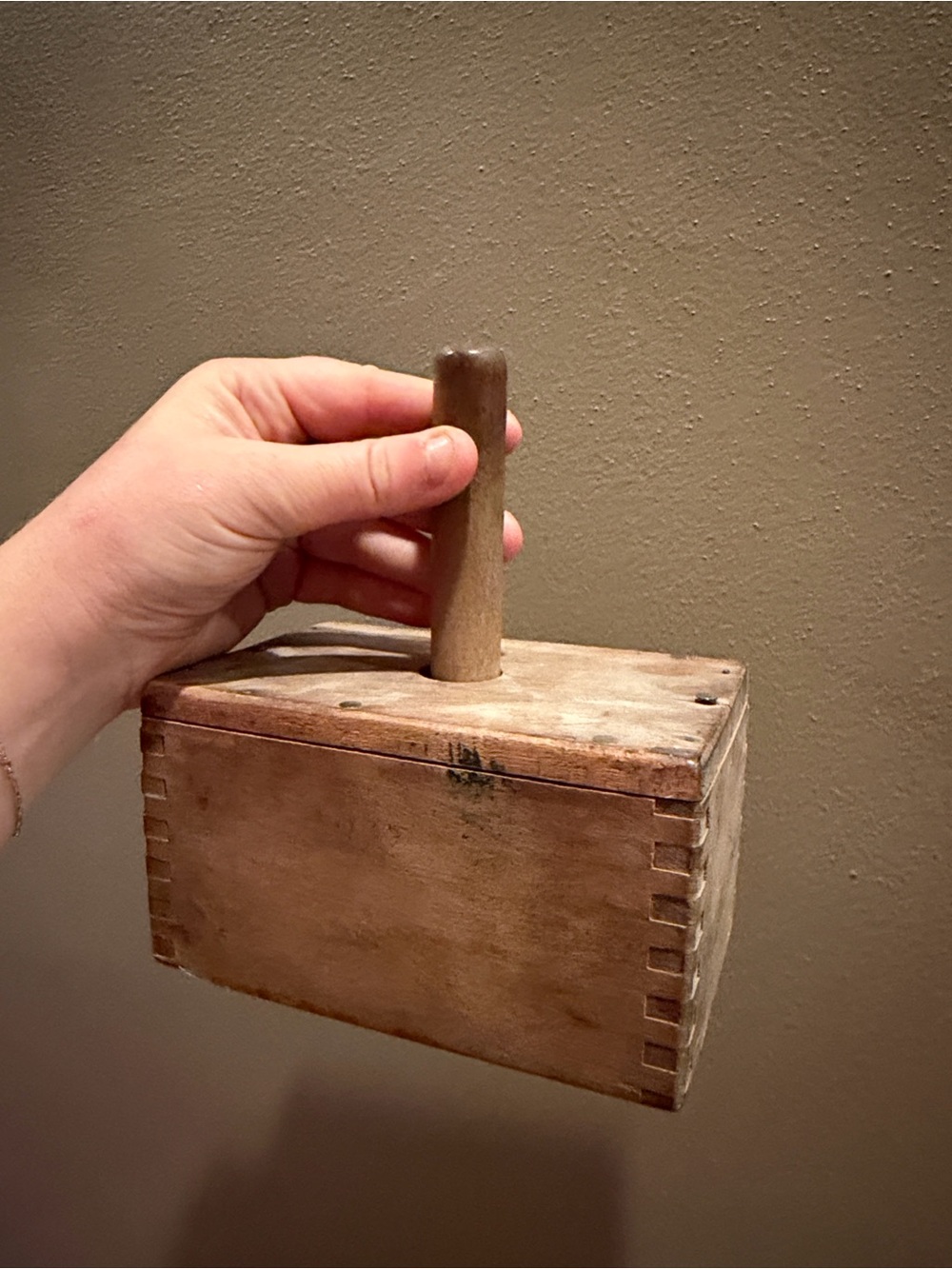 Primitive Wooden Rectangular Butter Mold